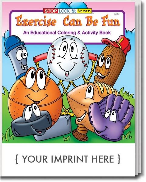 CS0440 Exercise Can Be Fun Coloring and Activity Book with Custom Imprint